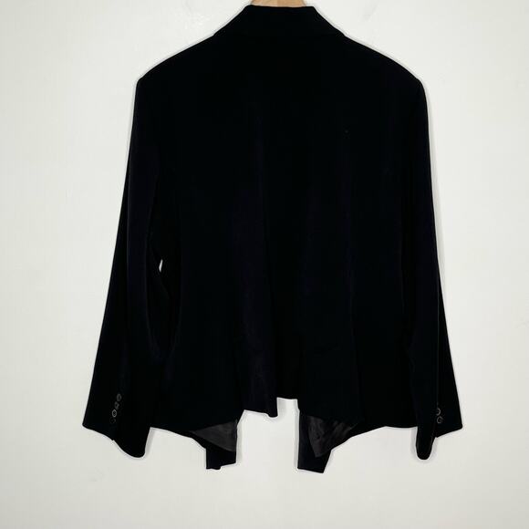 MM. Lafleur Womens The Roxane Double Breasted Blazer Size 2X Black Twill Career - Picture 10 of 14
